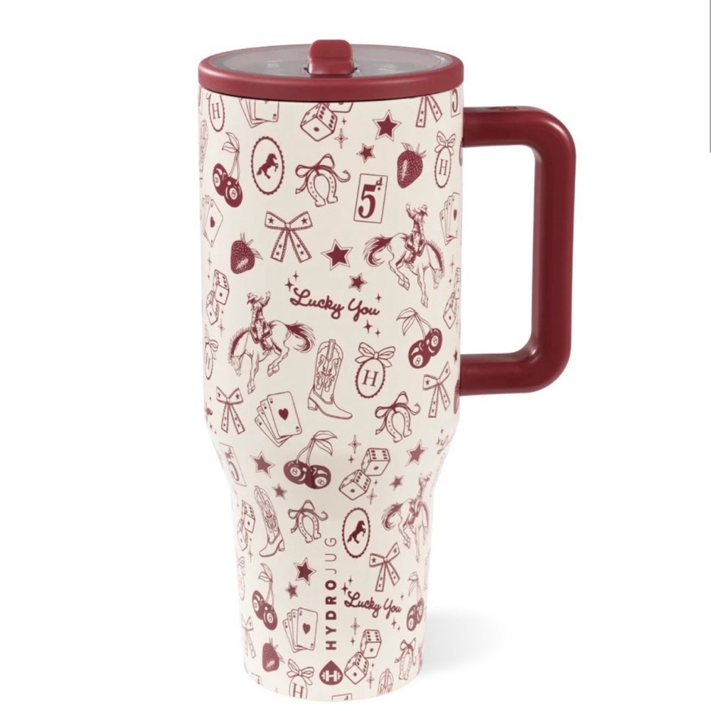 Hydrojug Red Western Charm Traveler 40oz